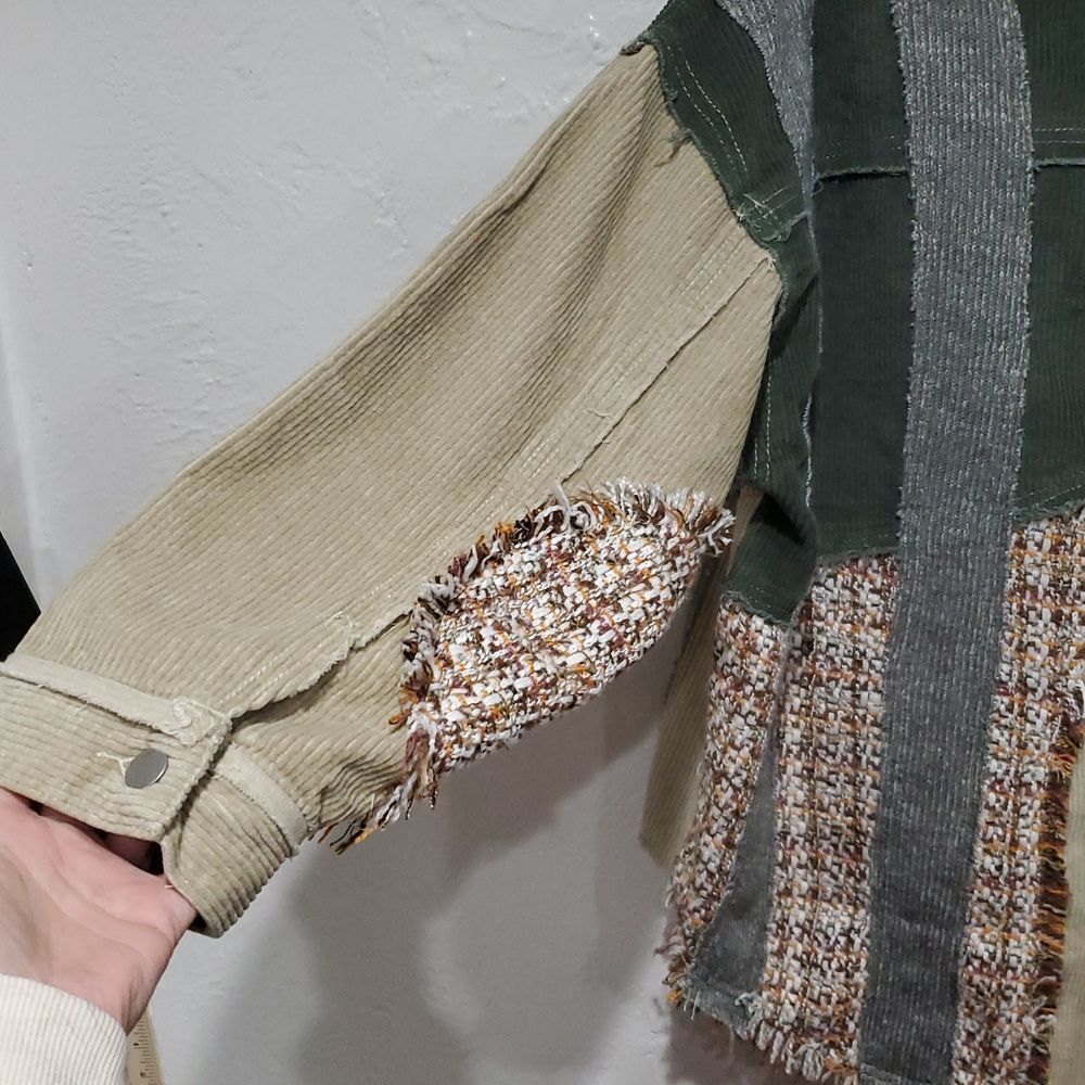 Pol Patchwork Button-Up Jacket Size M - image 6